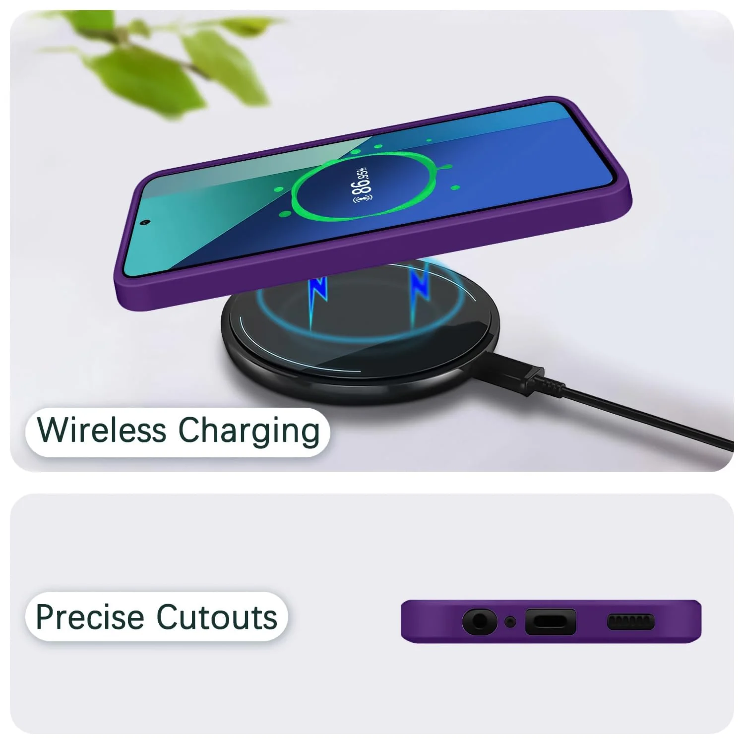 DL3 Mobilak Liquid Silicone Protective Case for Huawei nova 12i with Microfiber Lining and Shockproof Design - Purple