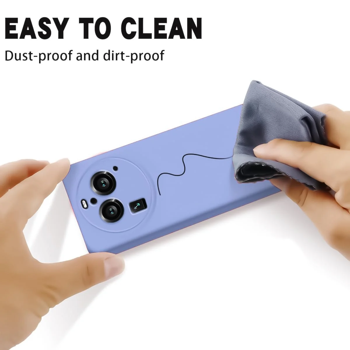 DL3 Mobilak Liquid Silicone Protective Case with Soft Microfiber Lining with Full Camera Protection for OPPO Find X6 Pro - Baby Blue