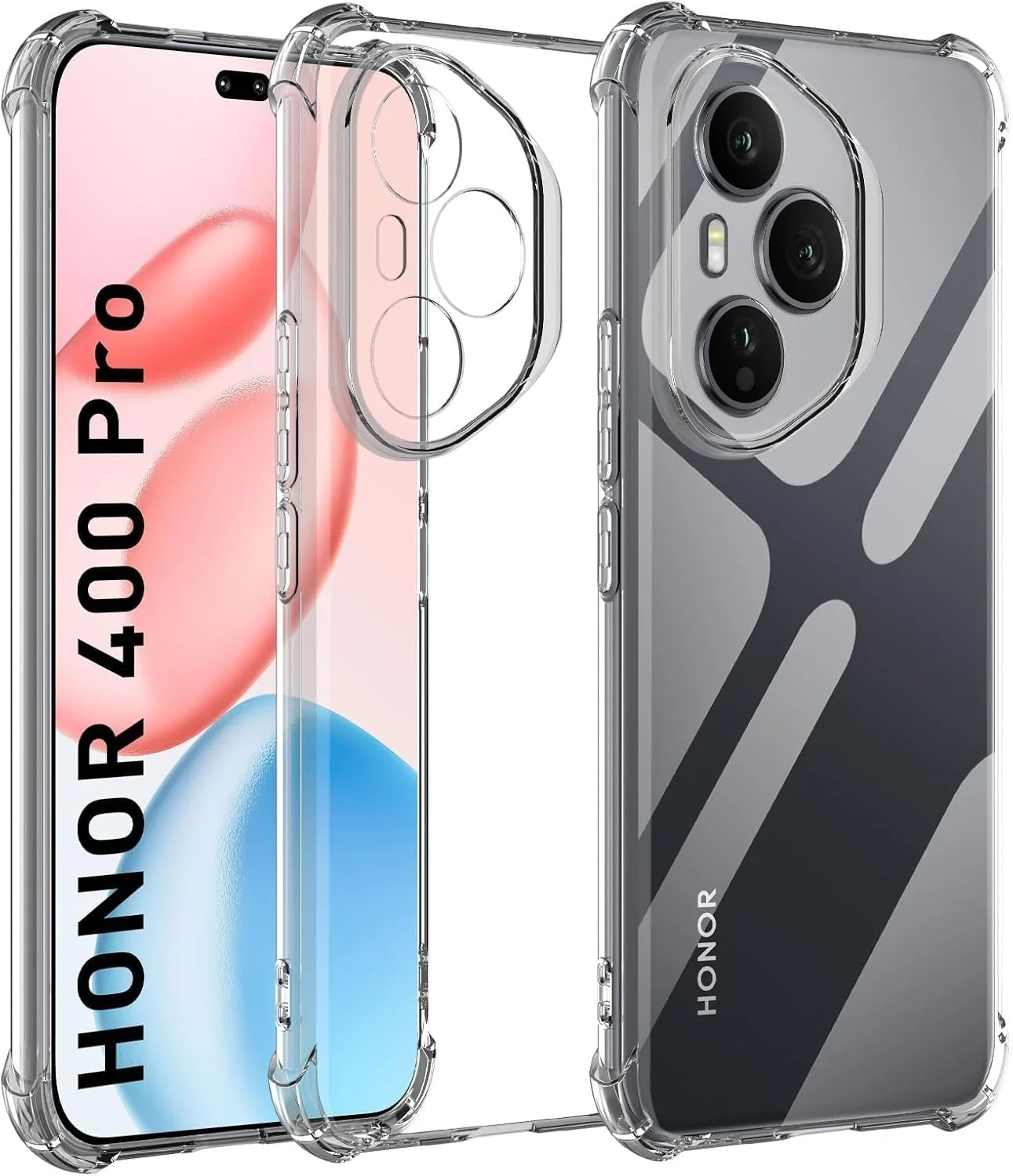 DL3 Mobilak Clear TPU Protective Case for Honor 400 Pro 5G with Camera Protection and Shockproof Design - Clear