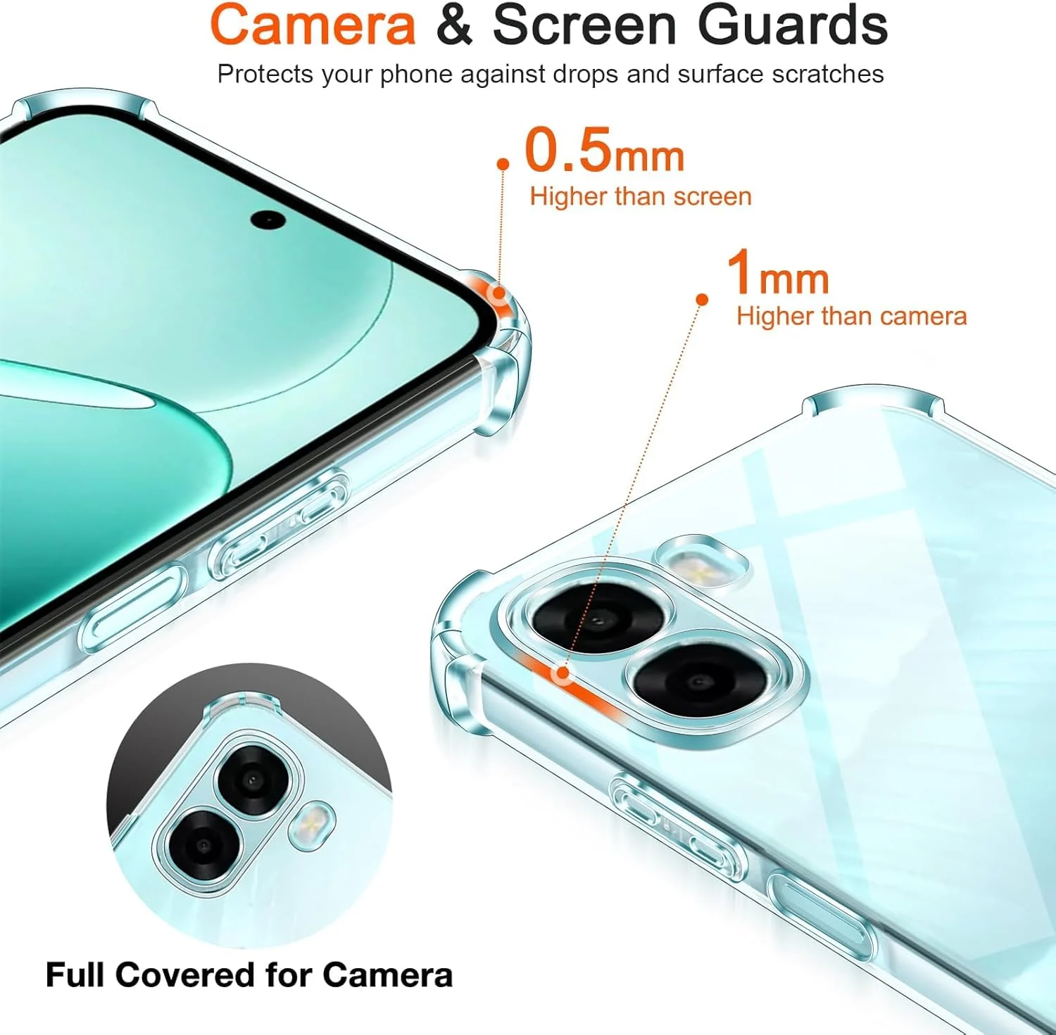 DL3 Mobilak Clear TPU Case for OPPO A6X 4G / 5G, Camera protection, Shock-absorbing protection, Scratch-resistant surface - Clear