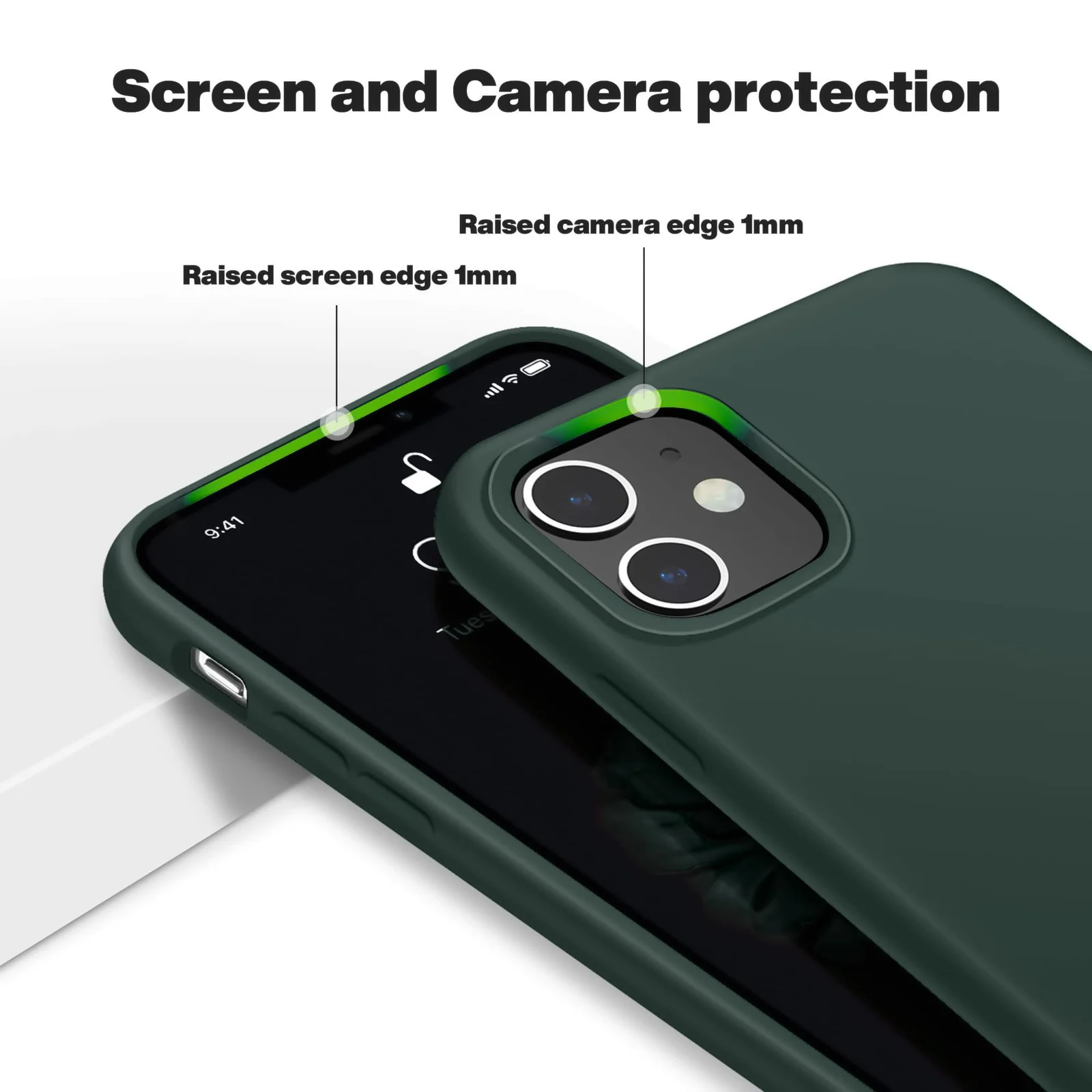 DL3 Mobilak Compatible with iPhone 11 (6.1 Inch) Case, Liquid Silicone Case, Full Body Protective Cover, Shockproof, Slim Phone Case, Anti-Scratch Soft Microfiber Lining - Oliv Green