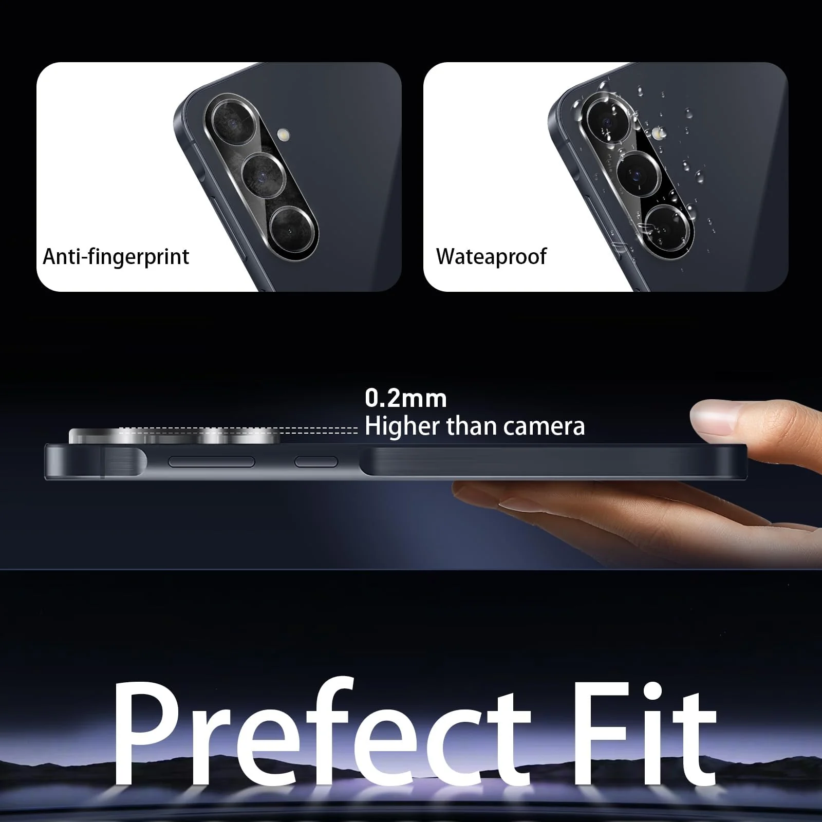 DL3 Mobilak Samsung Galaxy A25 Camera Lens Protector Tempered Glass Screen Protector HD [Full Coverage] [Anti-Scratch] Drop Protection Ultra Clear/Thin Lens Protector Case - Black