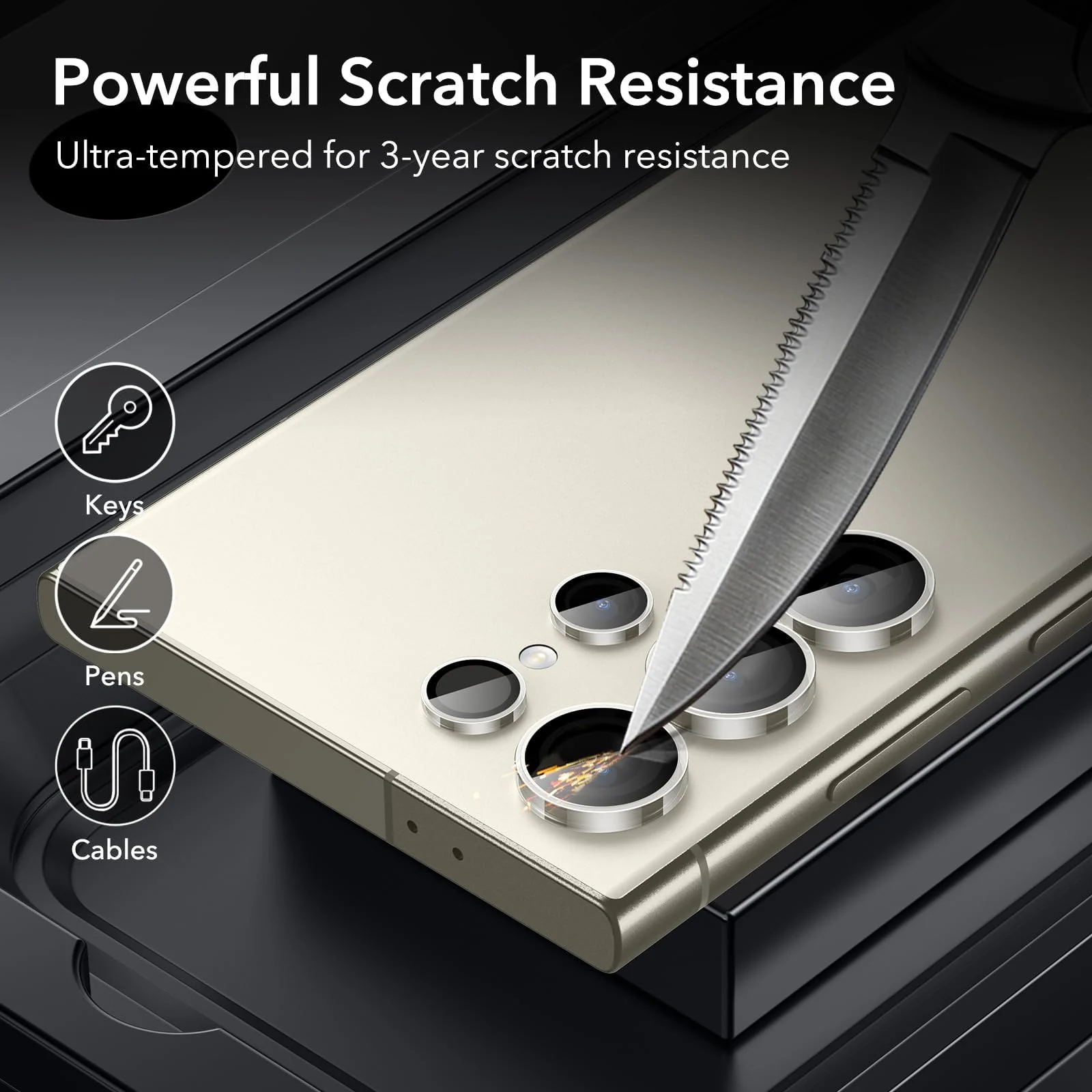 DL3 Mobilak Camera Protection for Samsung Galaxy S24 Ultra Camera Protection, Scratch-Resistant, 9H Hardness, HD Lens Protection, Protective Film, Lens Screen Protector Glass - Clear