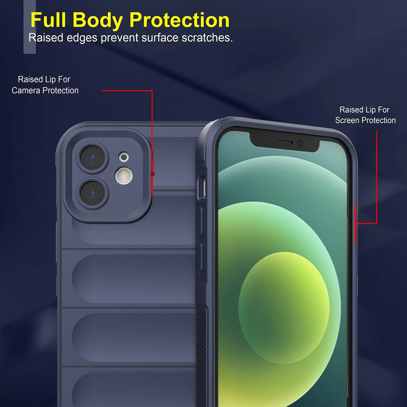 DL3 Mobilak Silicone Case for Apple iPhone 11 Heavy Duty Protective [Slim Fit] Shockproof Soft Flexible Protective Design Shock-Absorption TPU Cover With Camera Protection - Blue