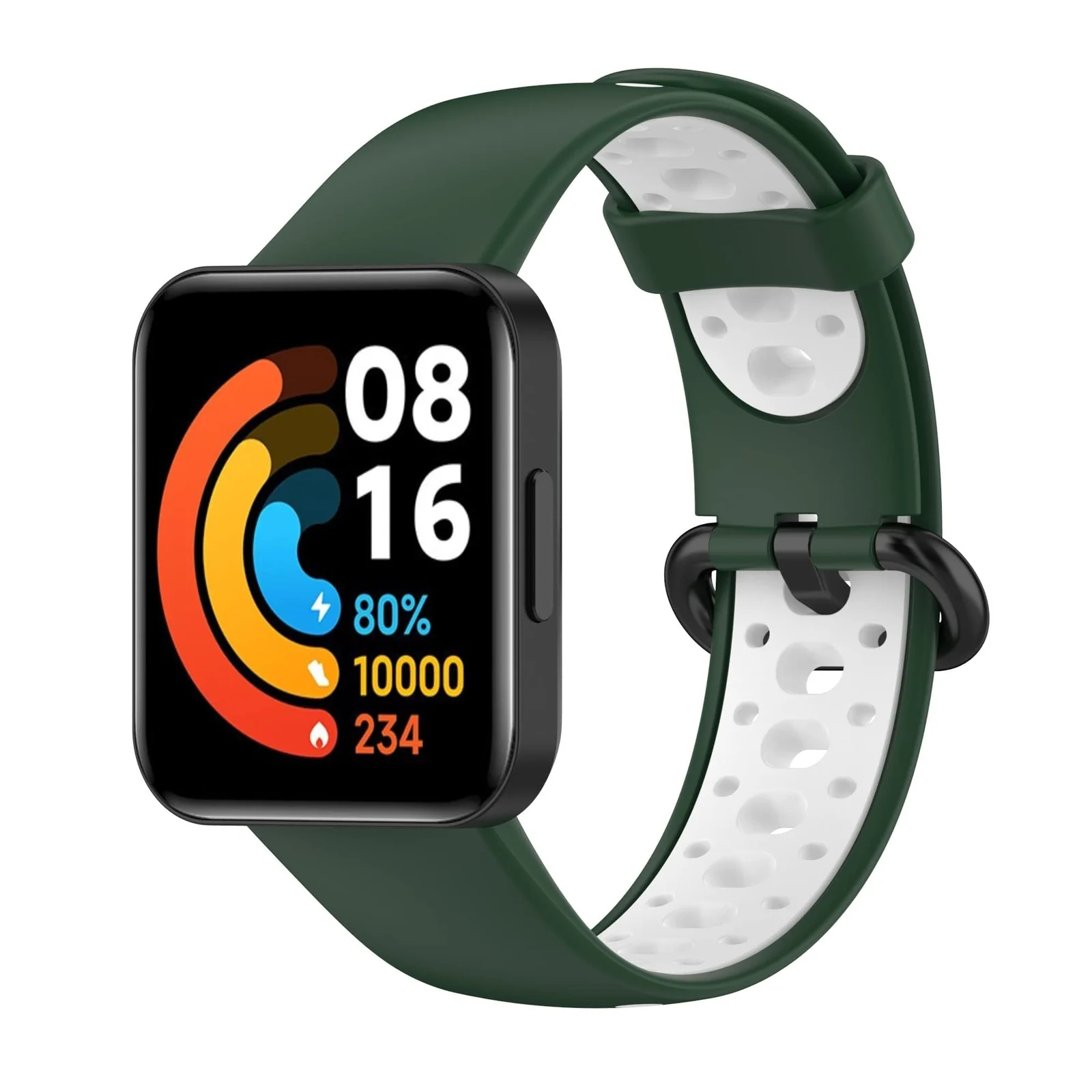 DL3 Mobilak Strap Compatible with Xiaomi Redmi Watch 2 Lite/Poco Watch/Redmi Watch 2 / Horloge 2 Soft Replacement Sport Silicone Strap - Green White