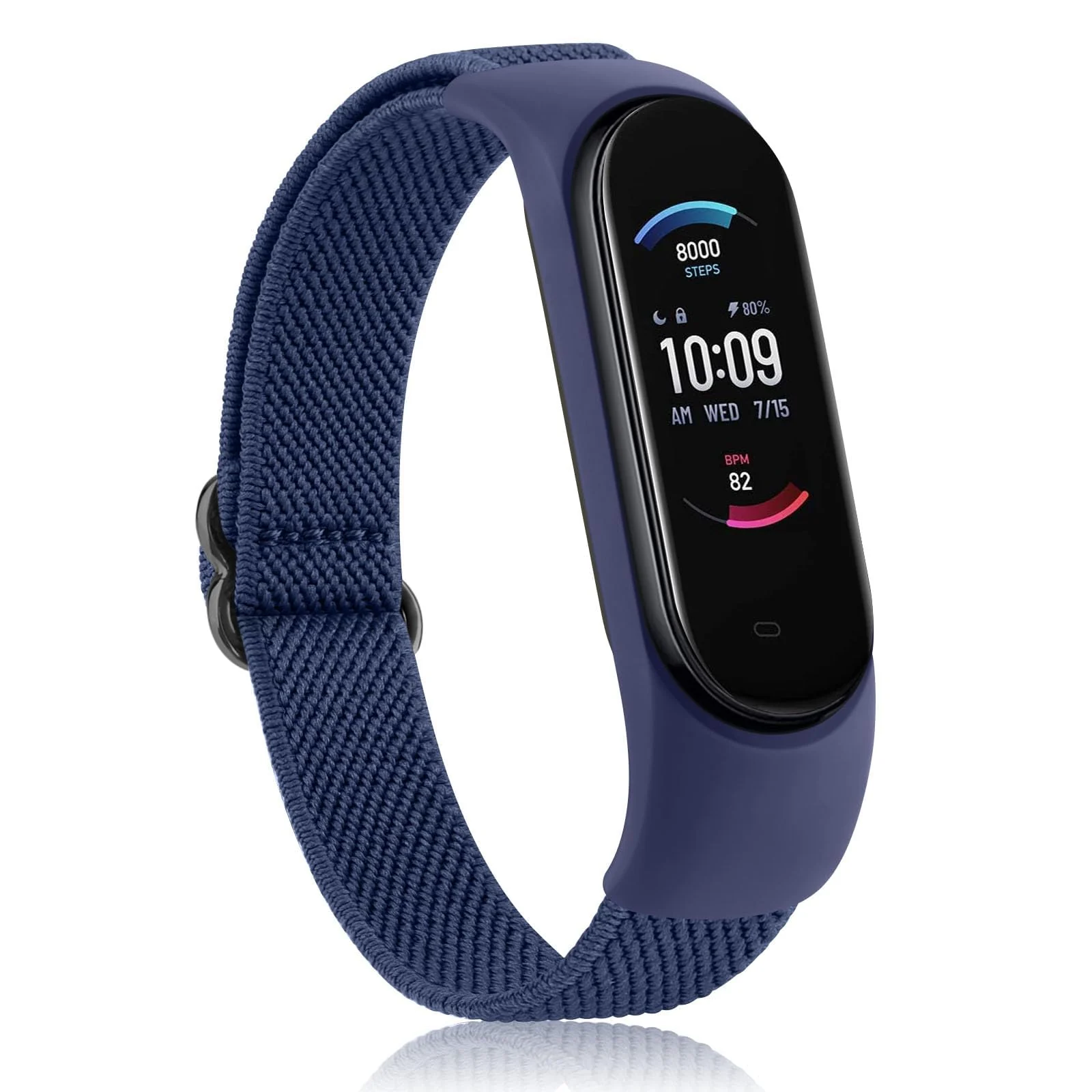 DL3 Mobilak Nylon Loop Stretchy Strap for Xiaomi Mi Band 7/Mi Band 6/Mi Band 5/Mi Band 4/Mi Band 3, Adjustable Elastic Sport Band for Mi Band 7 6 5 4 3, Strap Smart Watch Accessories - Blue