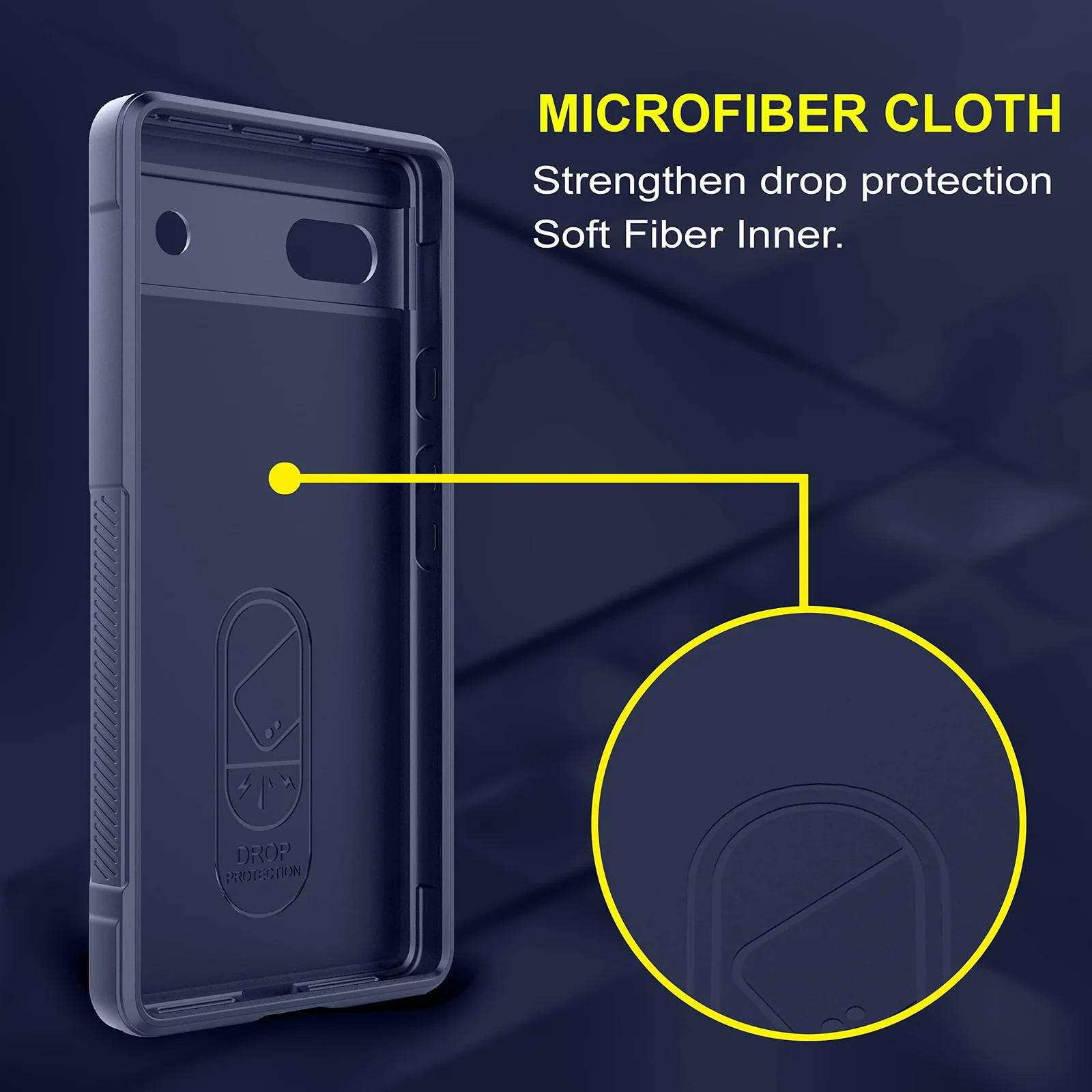 DL3 Mobilak Silicone Case for Google Pixel 6A Heavy Duty Protective [Slim Fit] Shockproof Soft Flexible Protective Design Shock-Absorption TPU Cover With Camera Protection - Blue