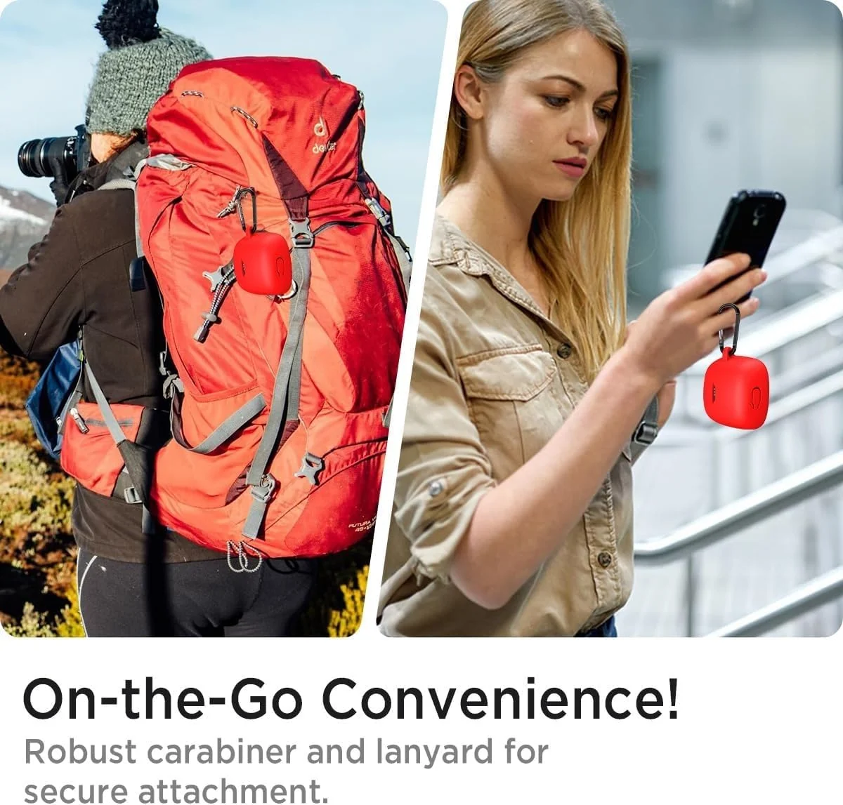 DL3 Mobilak Silicone Case Compatible with JBL Tune Flex Earbuds, Soft Silicone Protective Case Cover, Shockproof Sleeve with Carabiner For JBL Tune Flex - Red