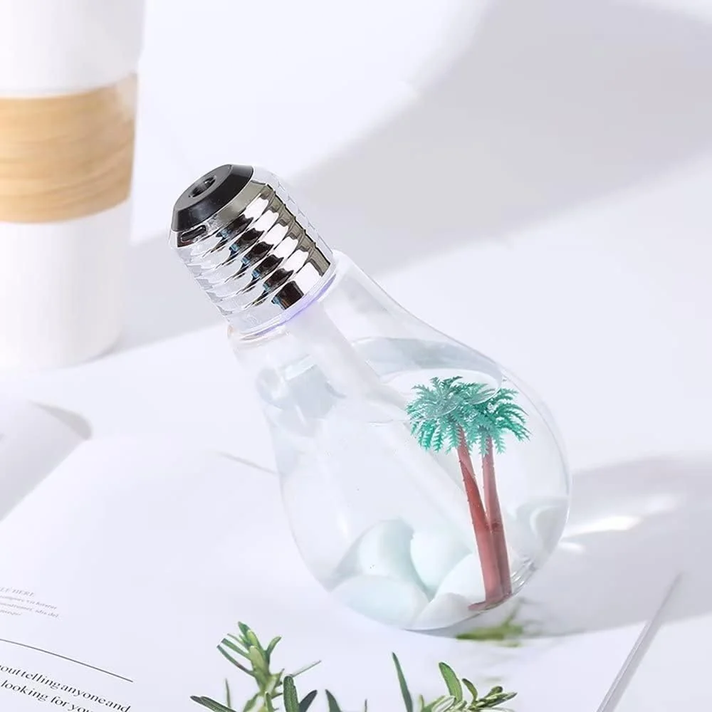 Mobigon Wood Cool Mist Ultrasonic Humidifier for Room Moisture, Aroma Diffuser for Home, 400ml Essential Oil Diffuser with 7 Colorful Night Light, Auto Shut-Off, Home, Office - Style 1