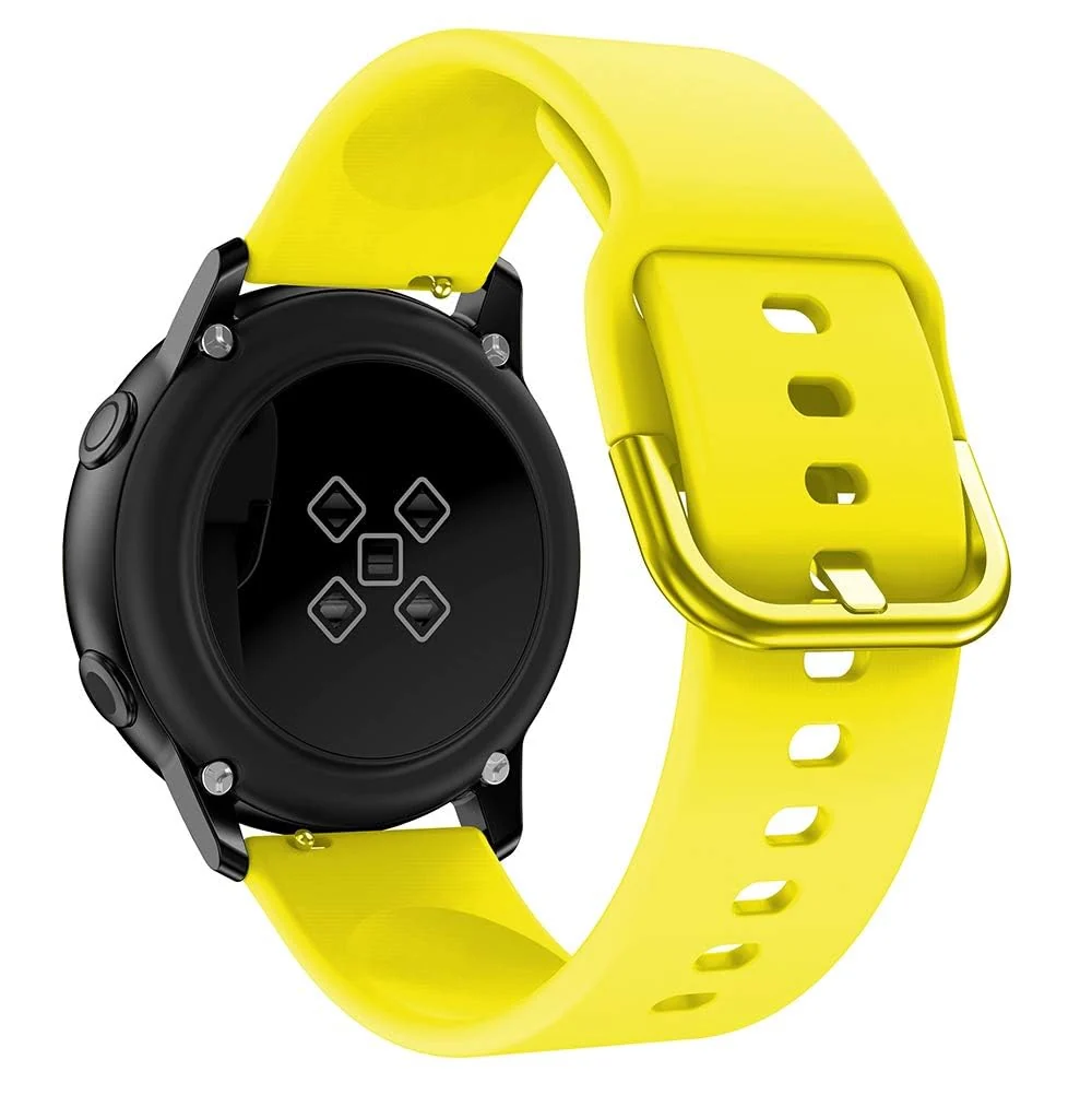 DL3 Mobilak Silicone Buckle Band 22MM Strap For Samsung Galaxy Watch3 45mm/Galaxy 46mm/Gear S3/For Huawei Watch 3/4/GT3 46MM/GT4 46MM/GT2E/GT2 Pro/GT GT2 46MM/Magic Watch2 46mm/Amazfit GTR 2/2e/3/4 - Yellow