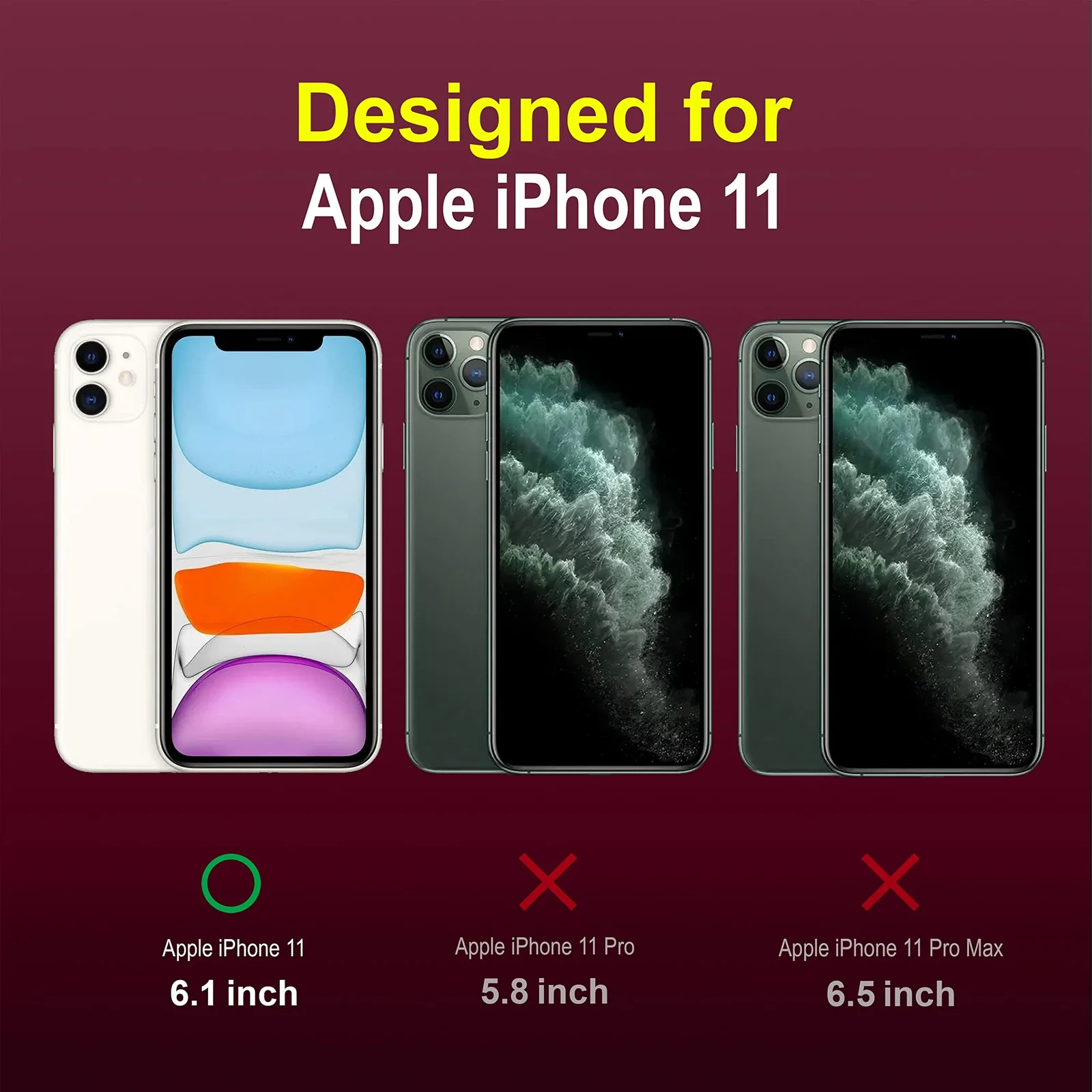 DL3 Mobilak Soft Silicone Protective Case for Apple iPhone 11 with Camera Protection and Shockproof Design - Wine Red