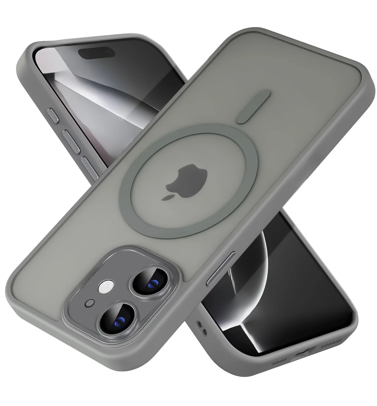 DL3 Mobilak Matte MagSafe-Compatible Magnetic Case for iPhone 11 with Camera Protection and Magnetic Car-Mount Support - Gray