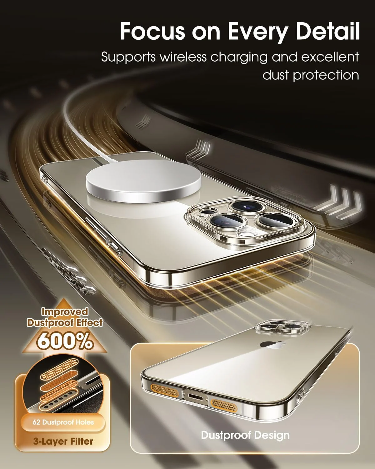 DL3 MOBILAK Camera Protective Case Compatible with iPhone Case Transparent, Mobile Phone Case iPhone Thin Soft Silicone Anti-Yellow Protective Case - Clear