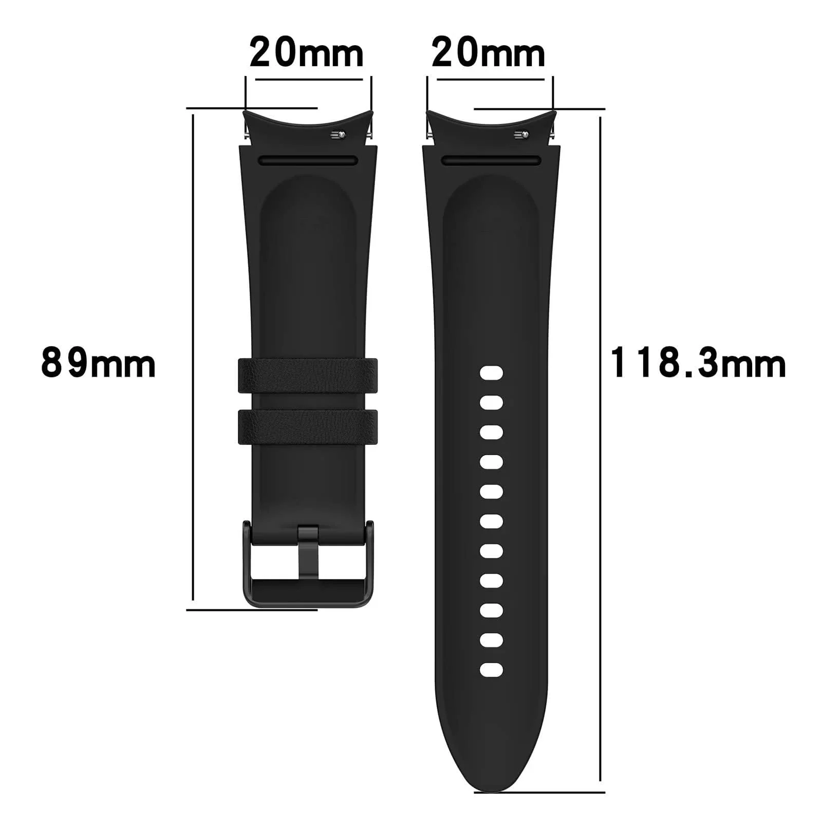 DL3 Mobilak No Gap Leather silicone Bands Compatible with Samsung Galaxy Watch 6 5 4 40mm 44mm, Galaxy Watch 5 Pro Band 45mm/ Watch 6 4 Classic Band 42mm 46mm 43mm 47mm Soft Strap - White