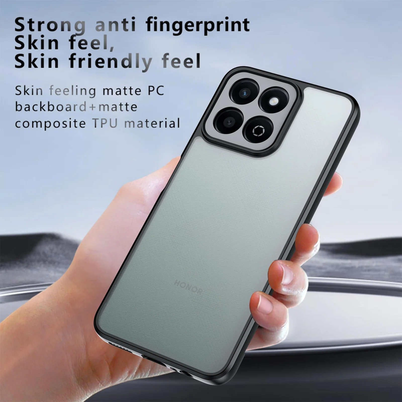 DL3 Mobilak Clear TPU Case for Honor X7D, Camera protection, Shock-absorbing protection, Scratch-resistant surface - Black