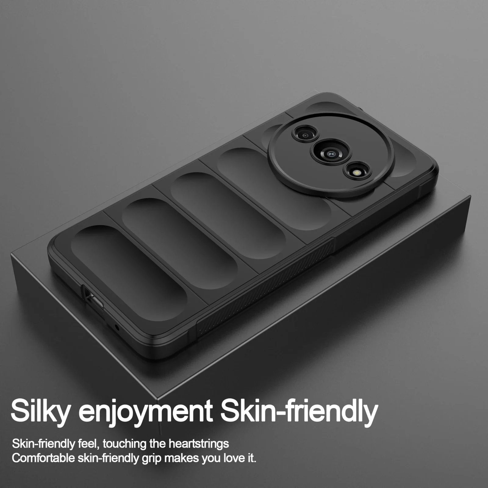 DL3 Mobilak Soft Silicone Protective Case for Xiaomi Redmi A3 with Camera Protection and Shockproof Design - Black
