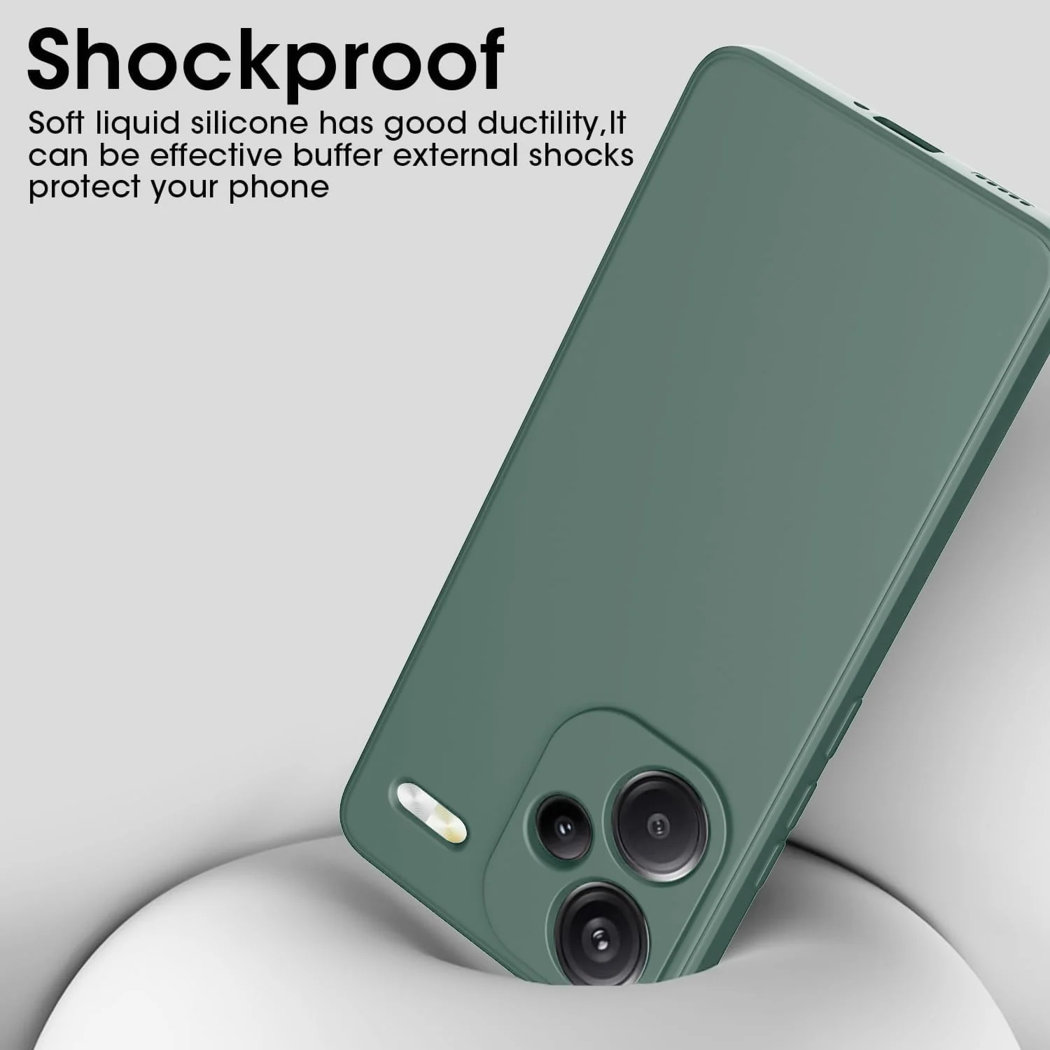 DL3 Mobilak Xiaomi Redmi Note 13 Pro+ Plus 5G Case, Soft Flexible Liquid Silicone Gel Rubber Bumper Cover, Full Body Shockproof Protective Phone Case - Green