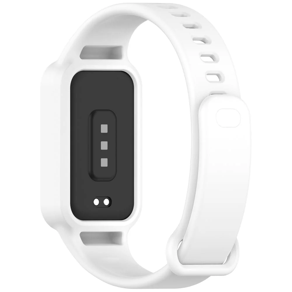DL3 Mobilak Compatible with Xiaomi Smart Band 9 Active/Xiaomi Redmi Smart Band 3 Replacement Silicone Wrist Strap Bracelet Band Soft And Durable Watch Accessories - White