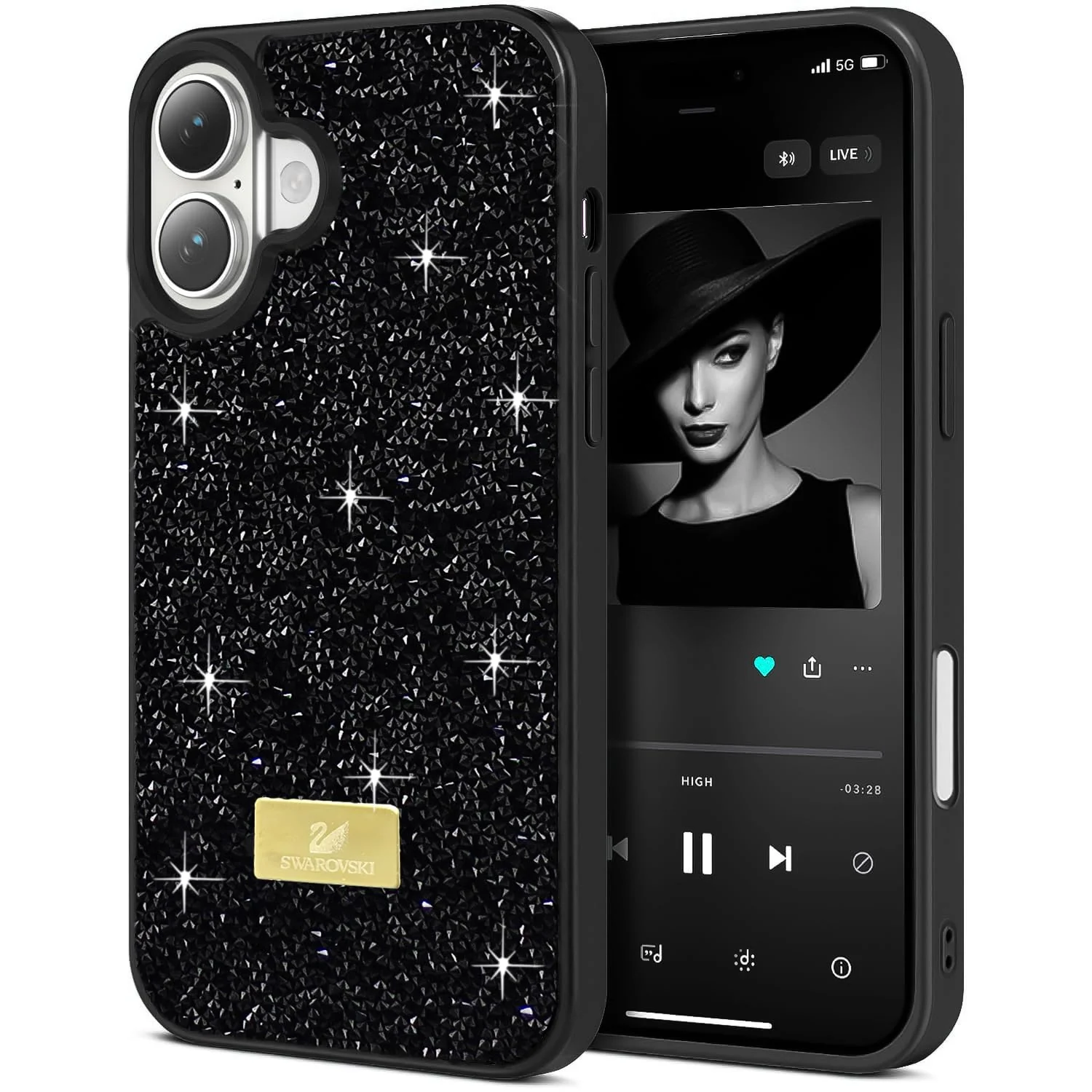 DL3 Mobilak Glitter Protective Case for iPhone 17 6.3-Inch, Supports wireless charging, Shock-absorbing protection, Scratch-resistant surface