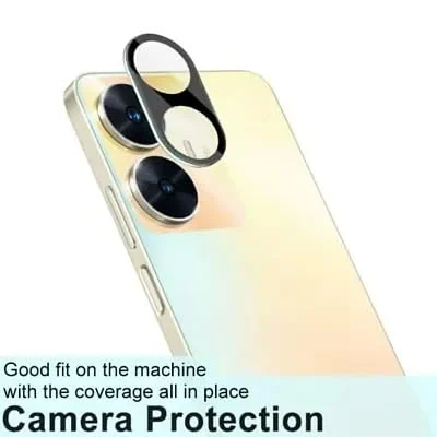 DL3 Mobilak realme C55 Camera Protector Tempered Glass Screen Protector HD [Full Coverage][Anti-Scratch] Drop Protection Ultra Clear/Thin Lens Protector Case - Black
