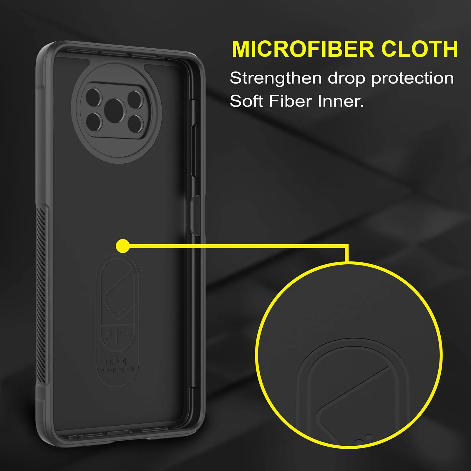 DL3 Mobilak Flexible Silicone and TPU Protective Case with Camera Protection for Xiaomi Poco X3 NFC / Poco X3 / Poco X3 Pro - Black