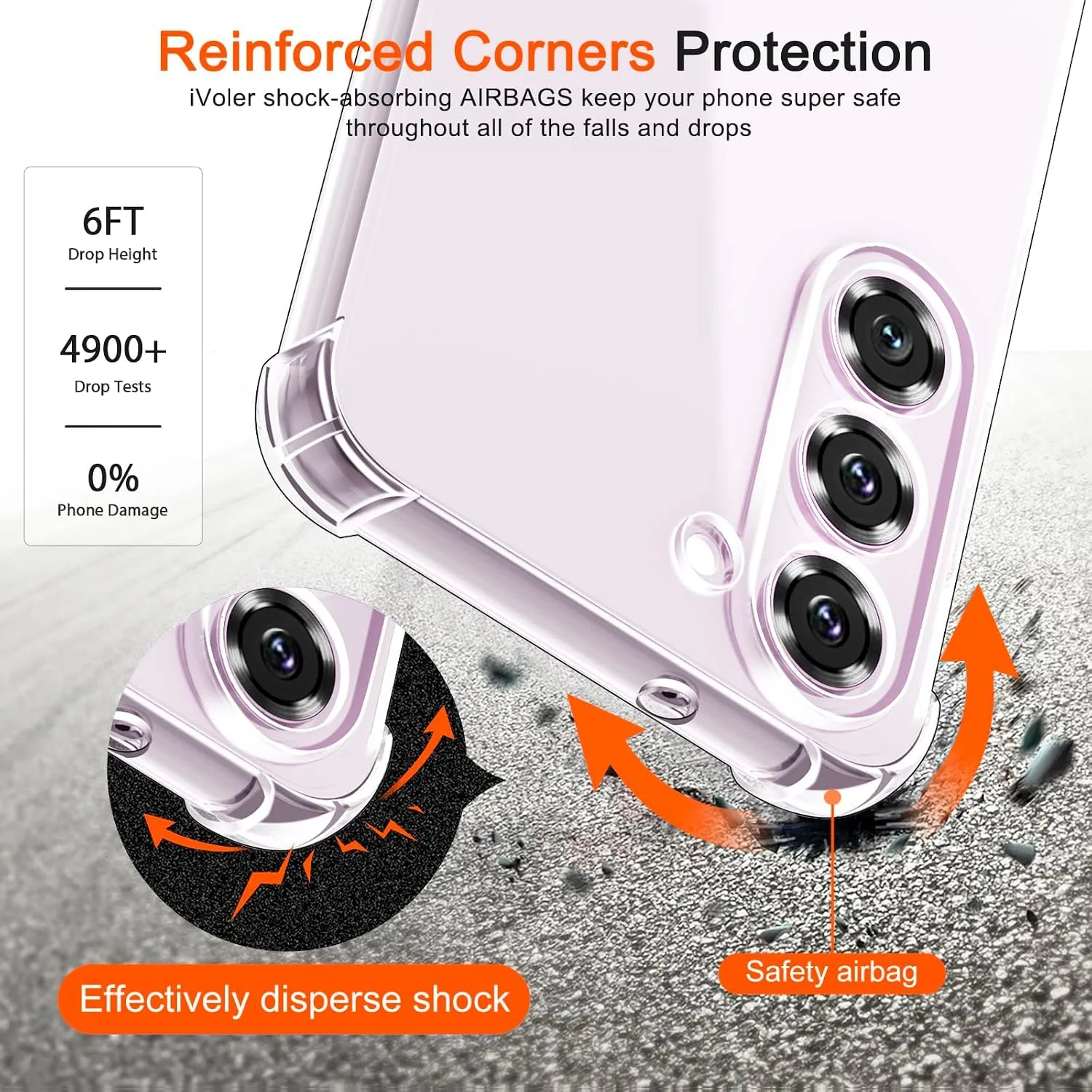 DL3 MOBILAK Clear Soft TPU Phone Case for Samsung Galaxy S23 5G - Clear