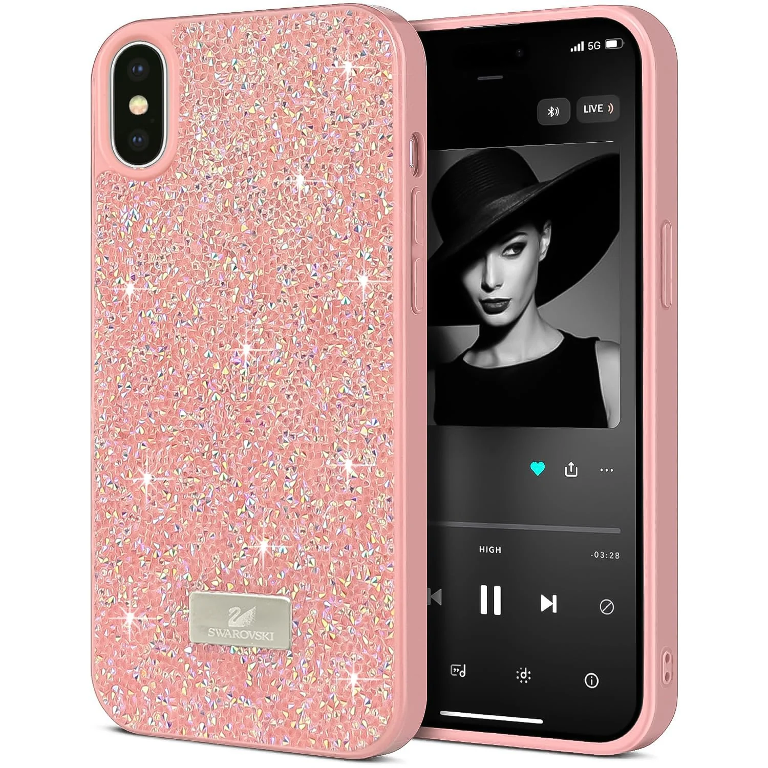DL3 Mobilak Glitter Protective Case for iPhone XS Max, Supports wireless charging, Shock-absorbing protection, Scratch-resistant surface
