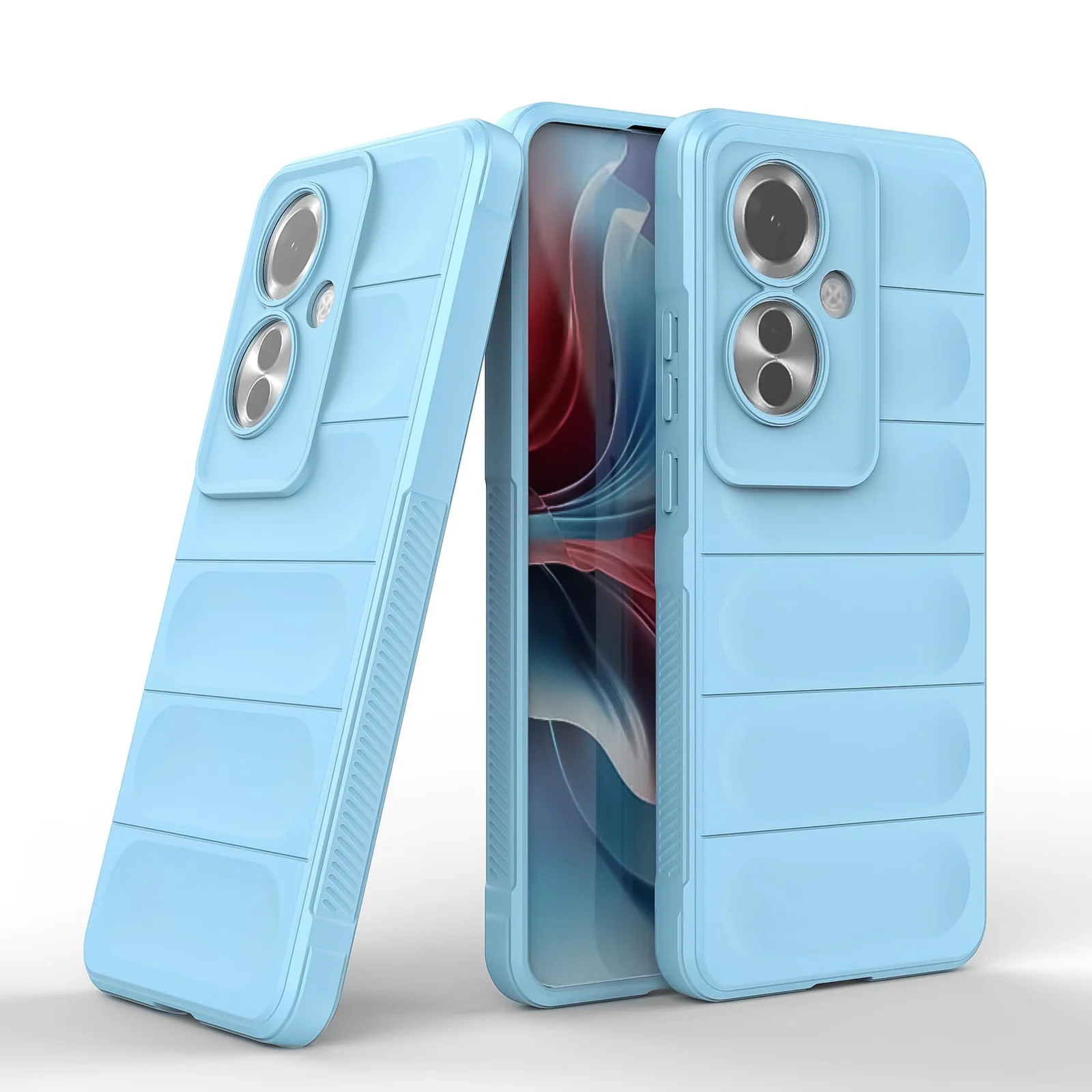 DL3 Mobilak Silicone Case for OPPO Reno 11F/Reno11 F 5G Heavy Duty Protective [Slim Fit] Shockproof Soft Flexible Protective Design Shock-Absorption TPU Cover With Camera Protection - Light Blue