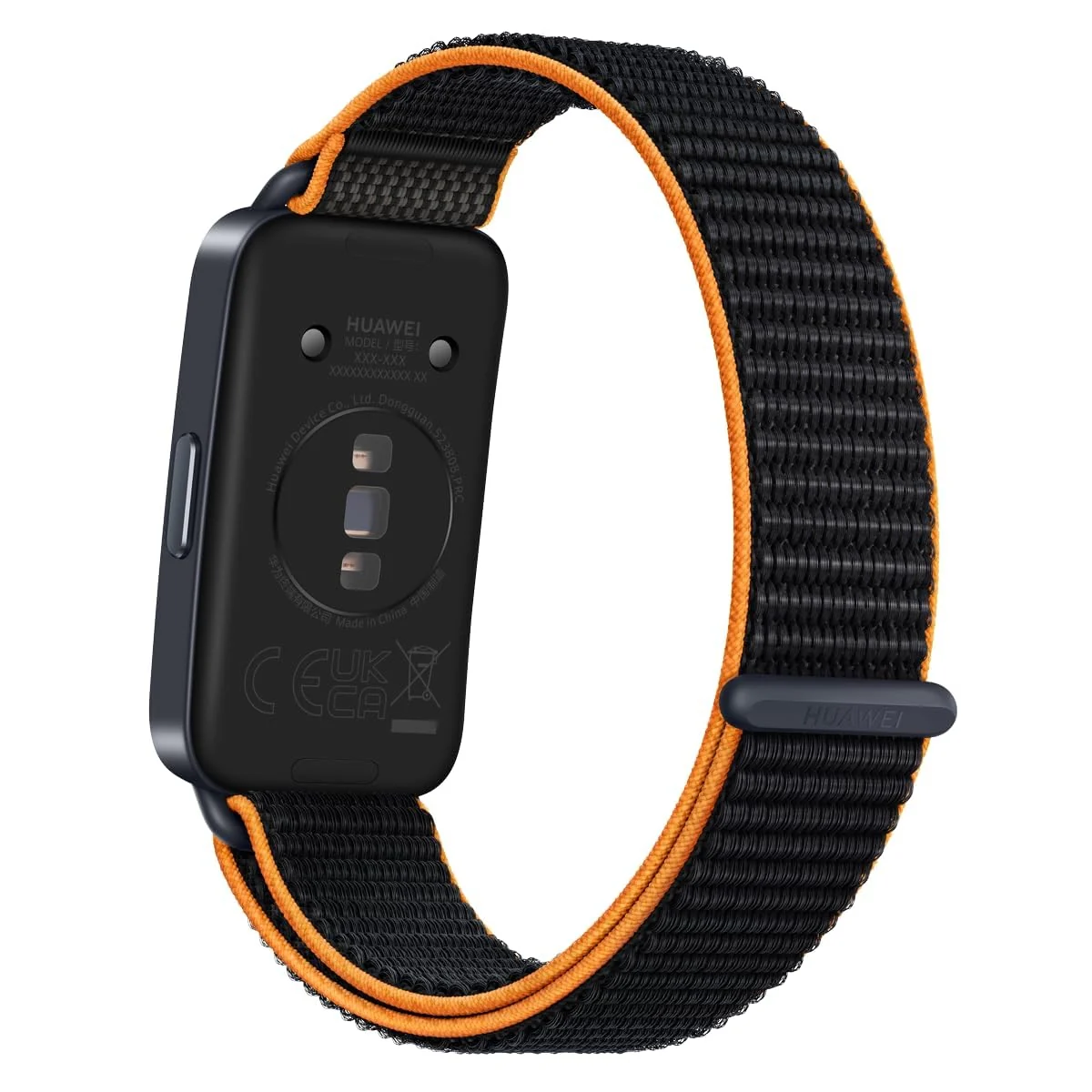 DL3 Mobilak Nylon Strap for Huawei Band 9 | Huawei Band 8 Watch Band, Men and Women Breathable Elastic Bracelet, Adjustable Straps Replacement Band Sport Watchband - Black Orange