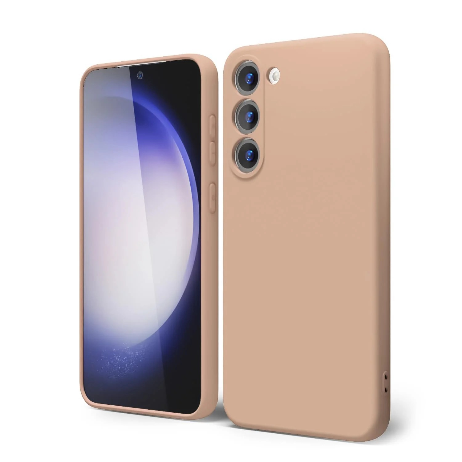 DL3 Mobilak Liquid Silicone Protective Case for Samsung Galaxy Note10 with Microfiber Lining and Shockproof Design - Light Orange