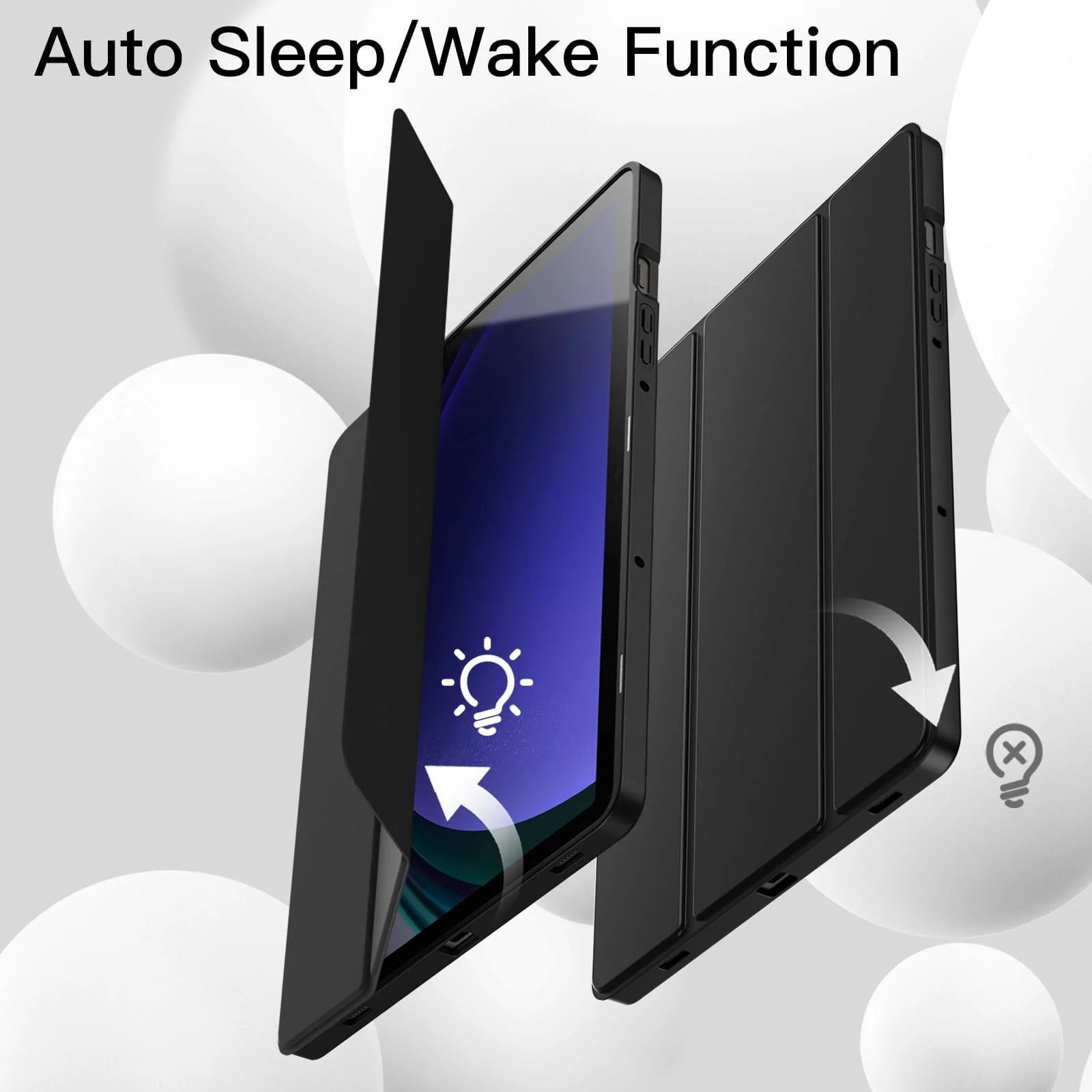 DL3 Mobilak Honor Pad X8a Case 11 inch 2024 Tablet Cover Case with Pencil Holder, Soft TPU Back Trifold Stand Protective Smart Cover Flip, Auto Wake&Sleep - Black
