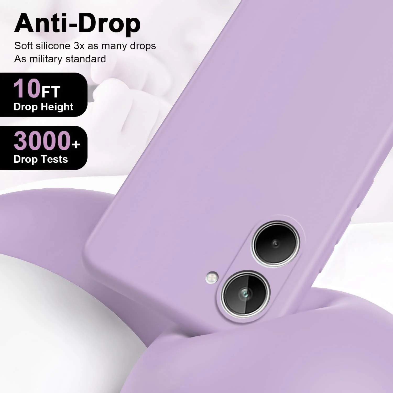 DL3 Mobilak Liquid Silicone Protective Case for realme 10 4G with Microfiber Lining and Shockproof Design - Lavender