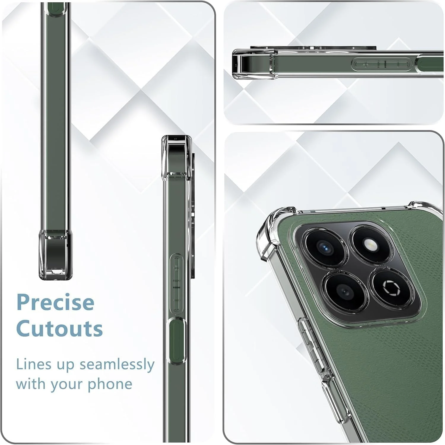 DL3 Mobilak Case Compatible with Honor X7C, Cover Silicone Transparent TPU Gorilla Anti-shock Protector Camera Shockproof Corners - Clear