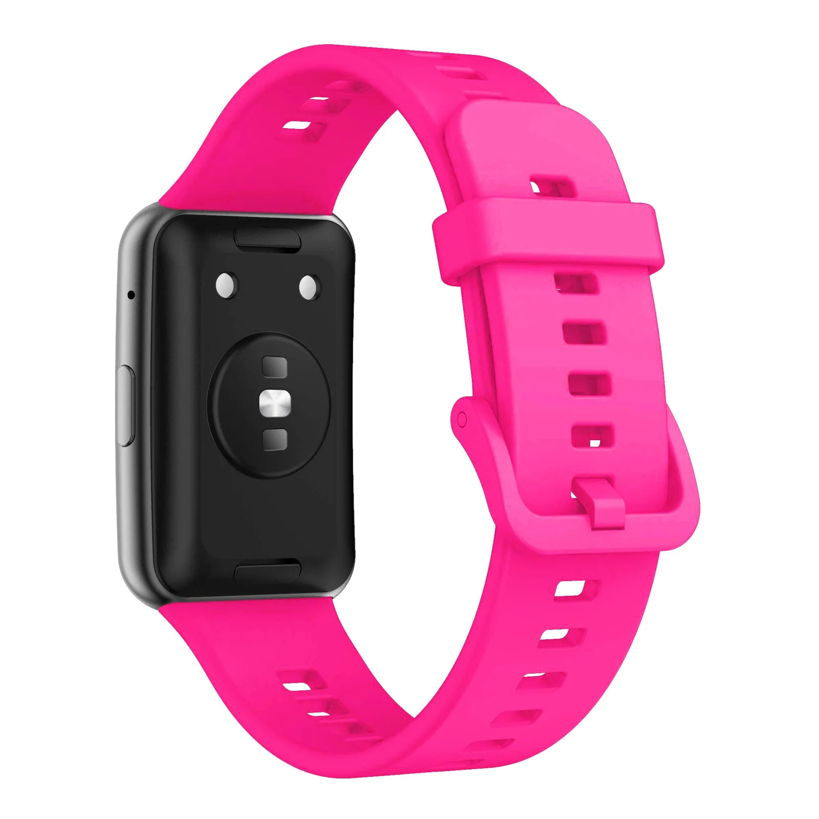 DL3 Mobilak Silicone Strap for Huawei Watch Fit, Soft Band Ultra-Light Waterproof Durable Adjustable Replacement Wristband - Hot Pink