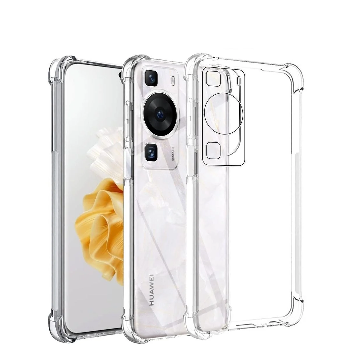DL3 Mobilak Clear TPU Protective Case for Huawei P60 Pro / Huawei P60 with Camera Protection and Shockproof Design - Clear