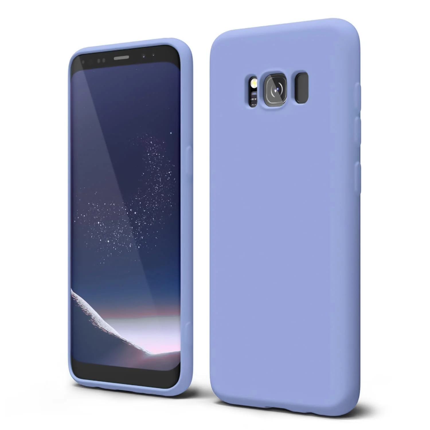 DL3 Mobilak Liquid Silicone Protective Case with Soft Microfiber Lining with Full Camera Protection for Samsung Galaxy S8+ Plus - Baby Blue