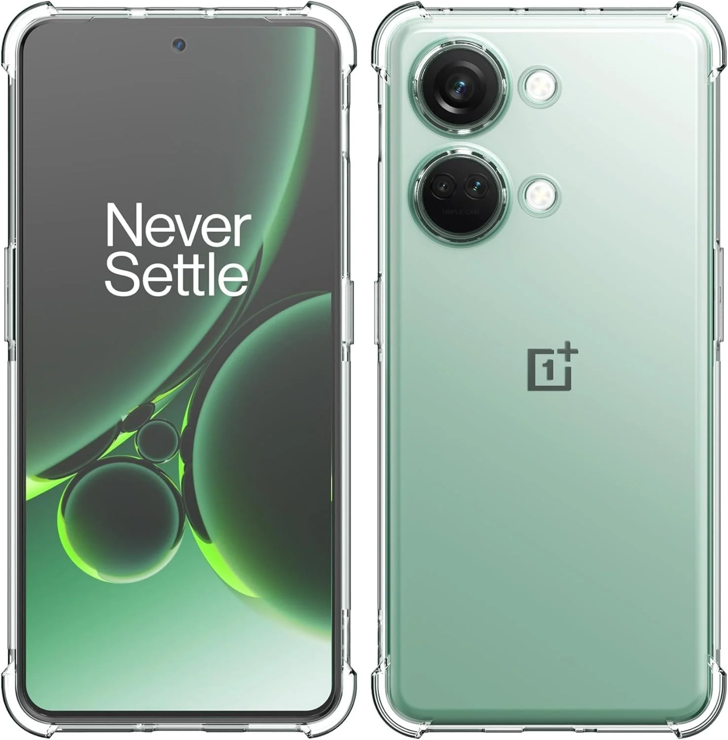DL3 Mobilak Case Compatible with Oneplus Nord 3, Cover Silicone TPU Gorilla Anti-shock Protector Camera Shockproof Corners - Clear