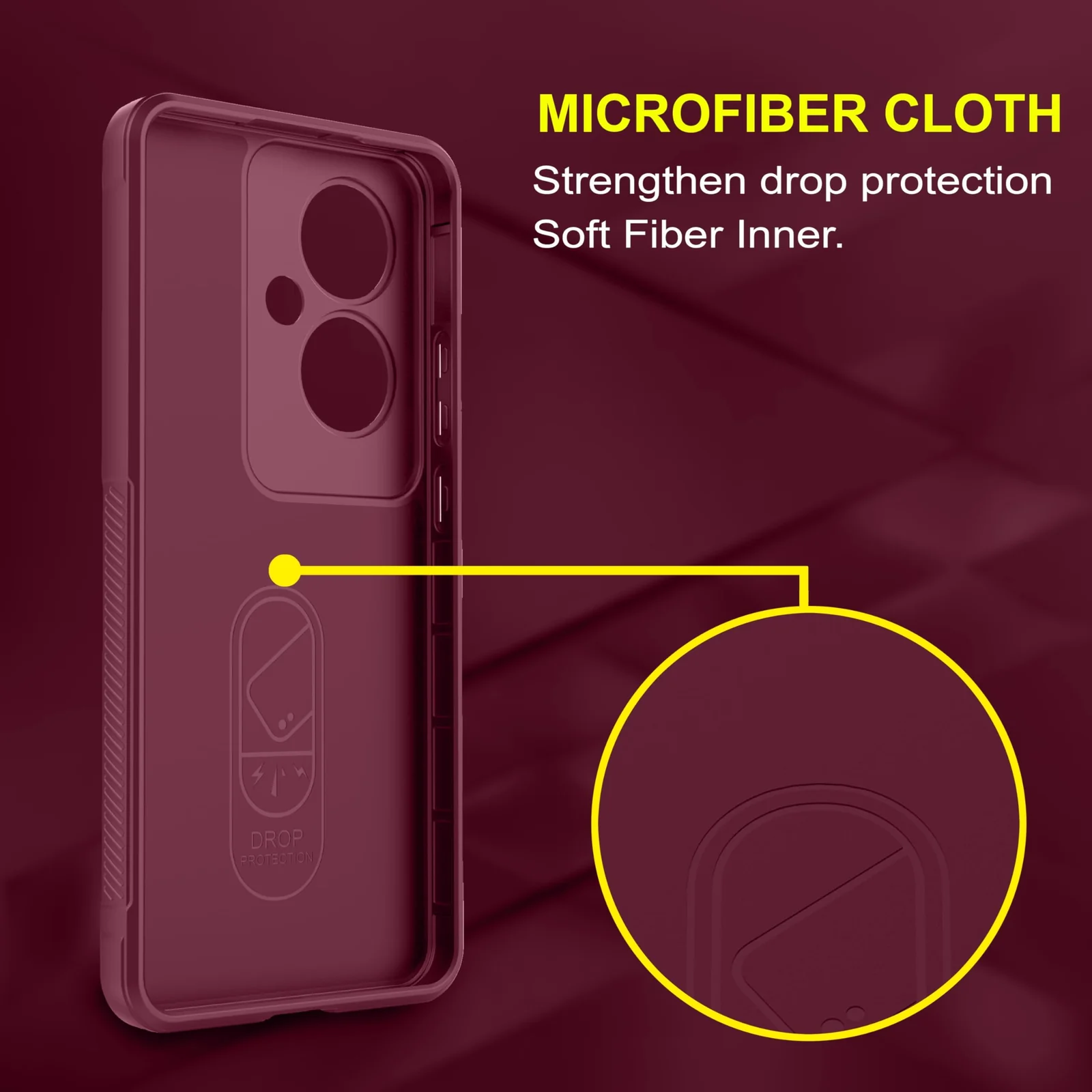 DL3 Mobilak Soft Silicone Protective Case for OPPO Reno 11F 5G with Camera Protection and Shockproof Design - Plum
