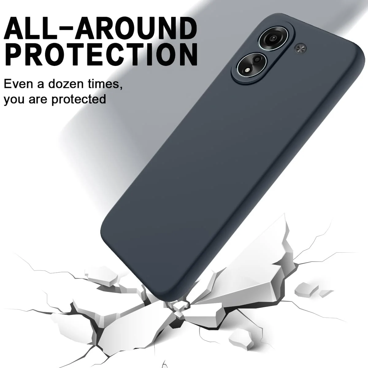 DL3 Mobilak Silicone Protective Case for Xiaomi Redmi 13C, Shock-absorbing protection, Scratch-resistant surface, Soft microfiber lining - MidNight Blue