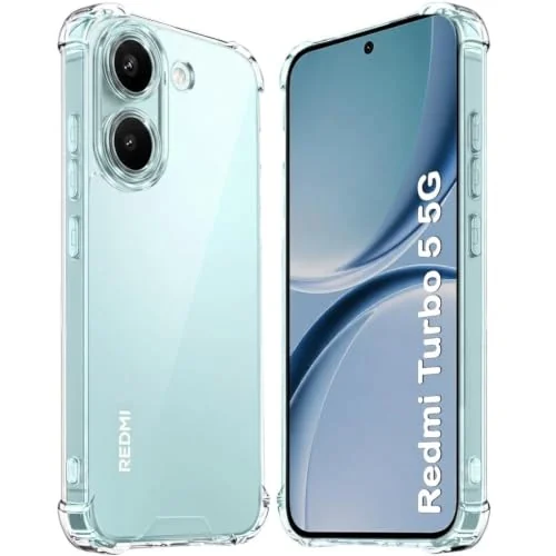 DL3 Mobilak Case Compatible with Redmi Turbo 5 5G / Poco X8 Pro 5G, Cover SiliconeTransparent TPU Gorilla Anti-shock Protector Camera Shockproof Corners - Clear