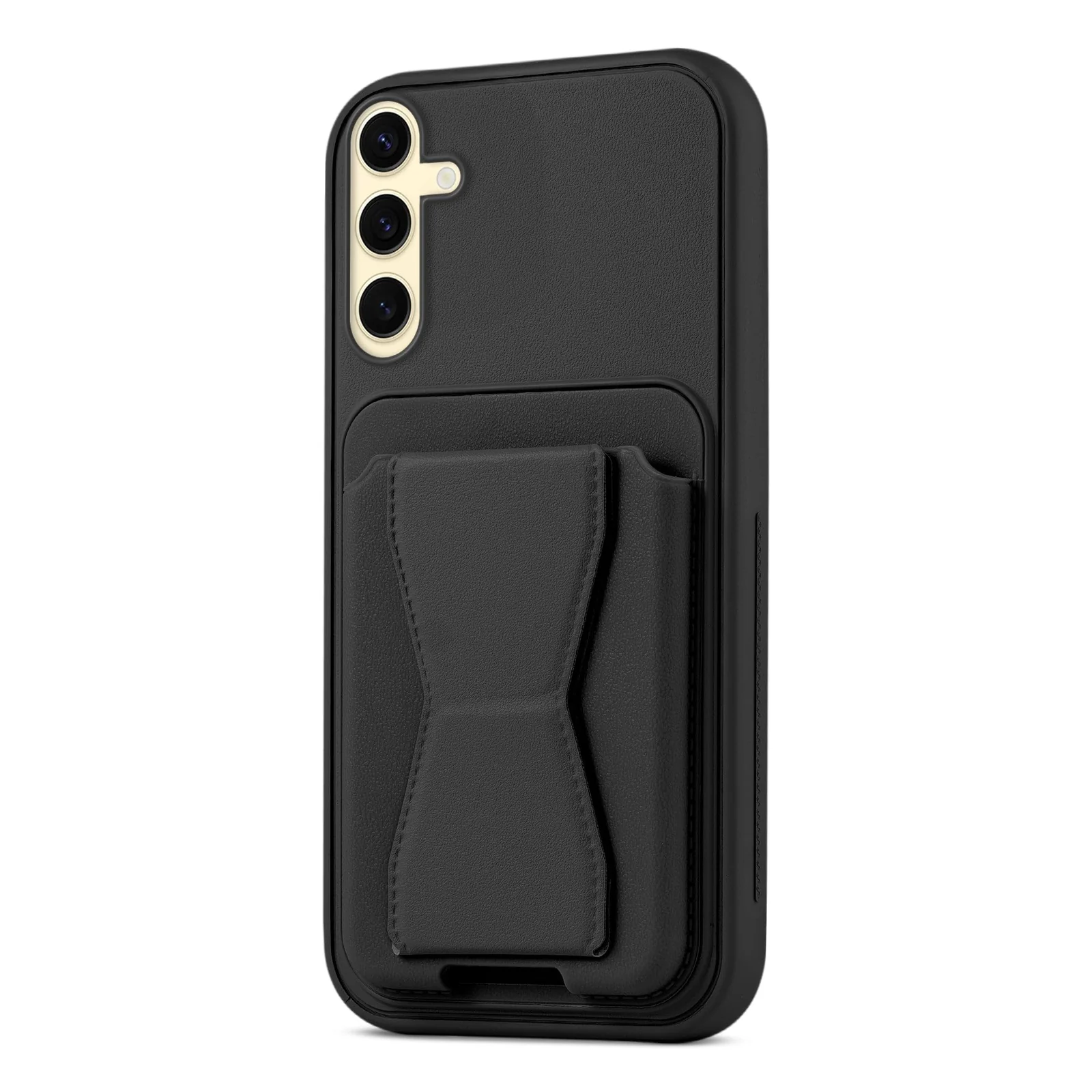 DL3 Mobilak Leather Wallet Case with Card Slot for V60 Lite 5G / 4G with Camera Protection and Shockproof Design - Black
