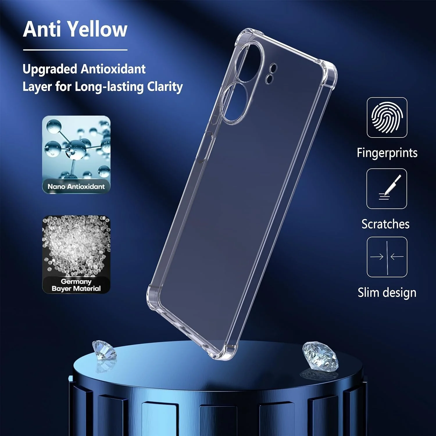 DL3 Mobilak Clear TPU Case for Xiaomi Redmi 13C 4G / Poco C65, Camera protection, Shock-absorbing protection, Non-slip grip - Clear