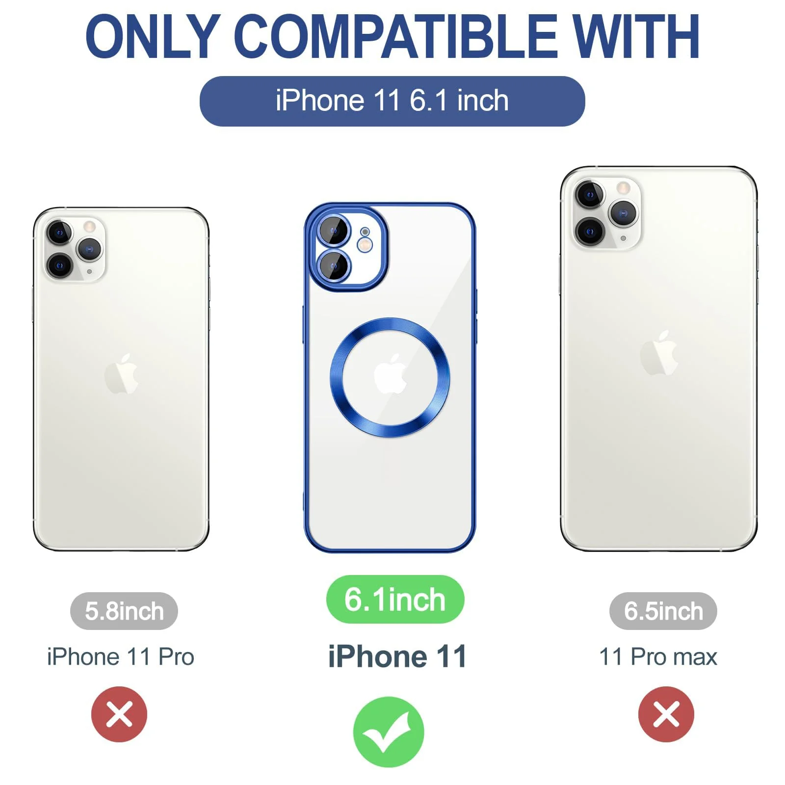 DL3 Mobilak Plated-Edge TPU Protective Case with Camera Protection for iPhone 11 - Blue
