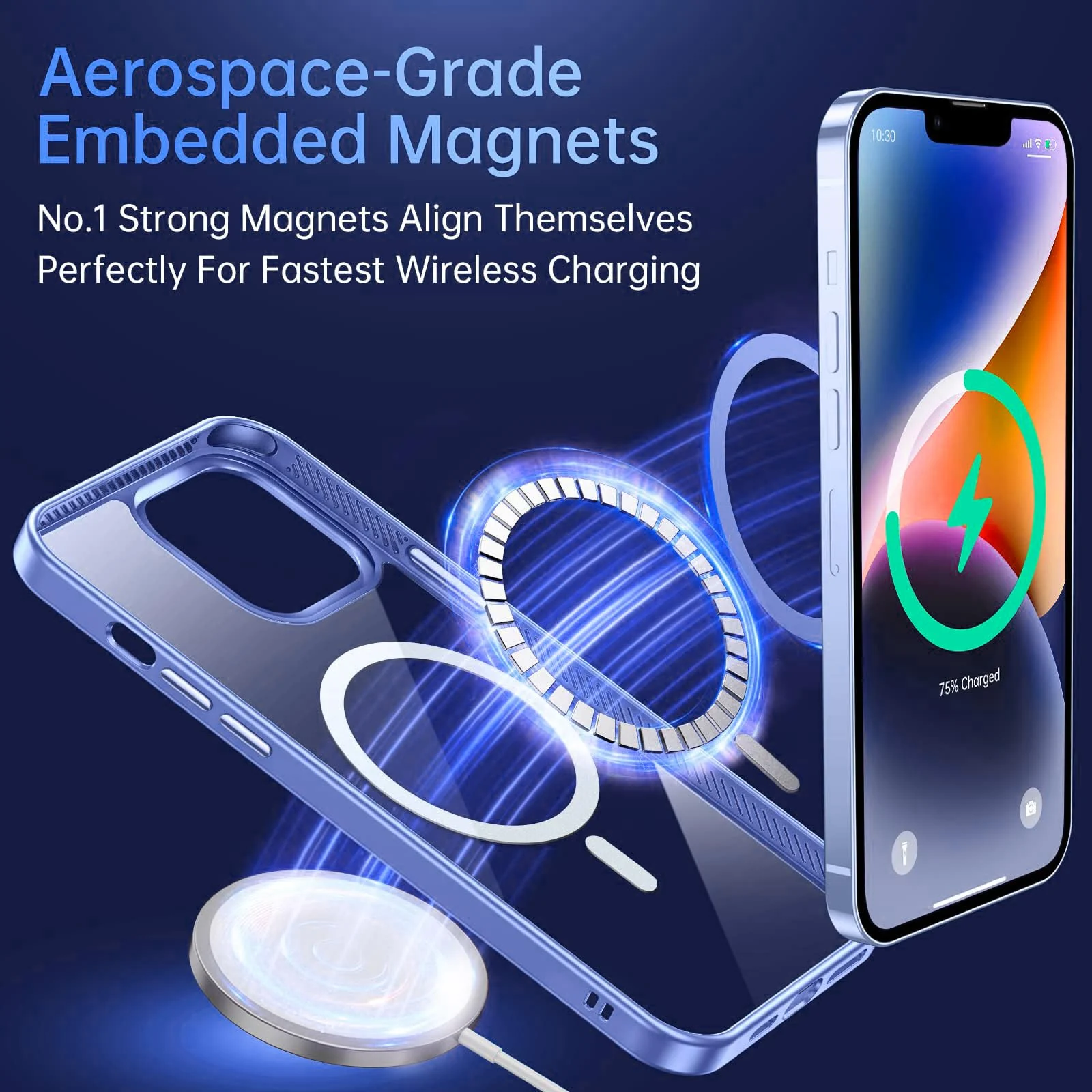 DL3 Mobilak Clear TPU Case for iPhone 15 + Plus / iPhone 14 Plus 6.7-Inch, Compatible with MagSafe accessories, Shock-absorbing protection, Anti-fingerprint finish - Sierra Blue