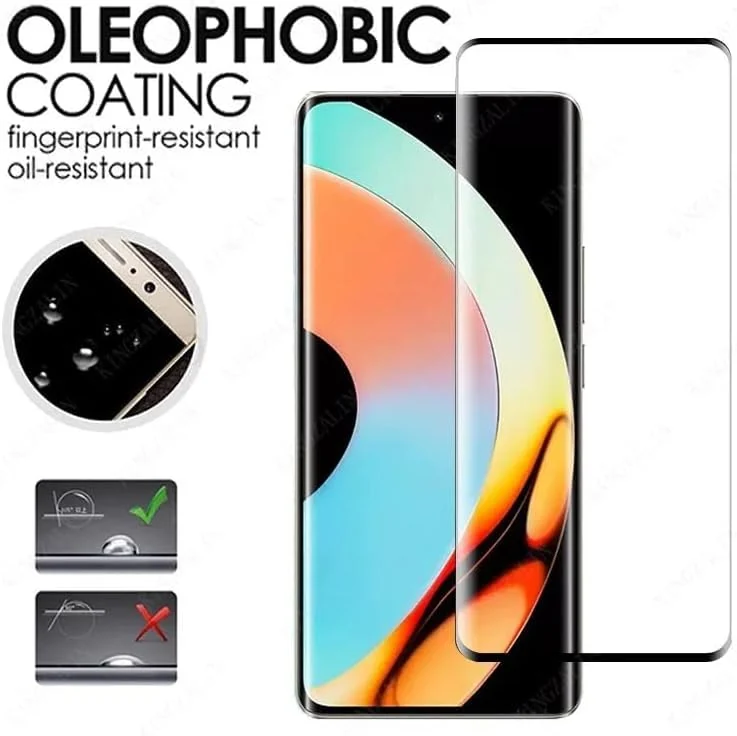DL3 Mobilak 5D Full Glass Screen Protector For OPPO realme 10 Pro Plus Frame Protector - Black