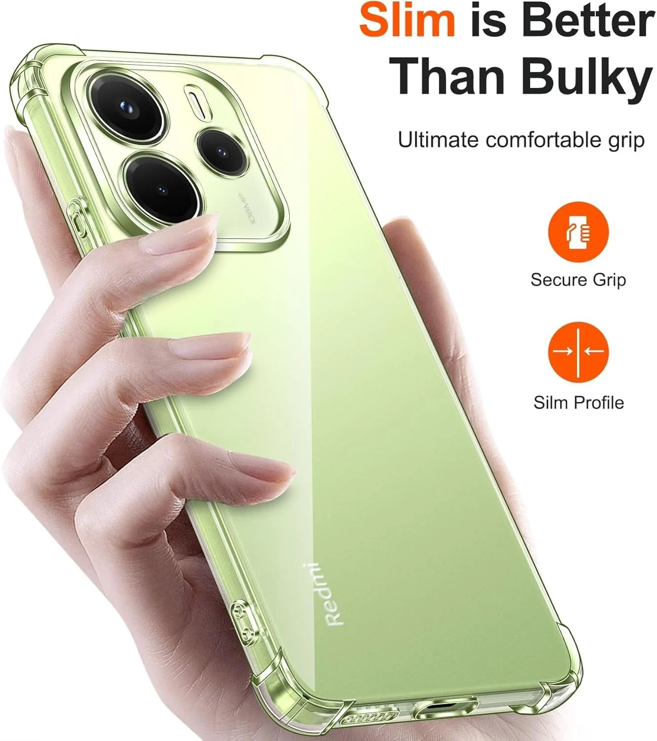 DL3 Mobilak Clear TPU Protective Case for Xiaomi Redmi Note 14 4G with Camera Protection and Shockproof Design - Clear