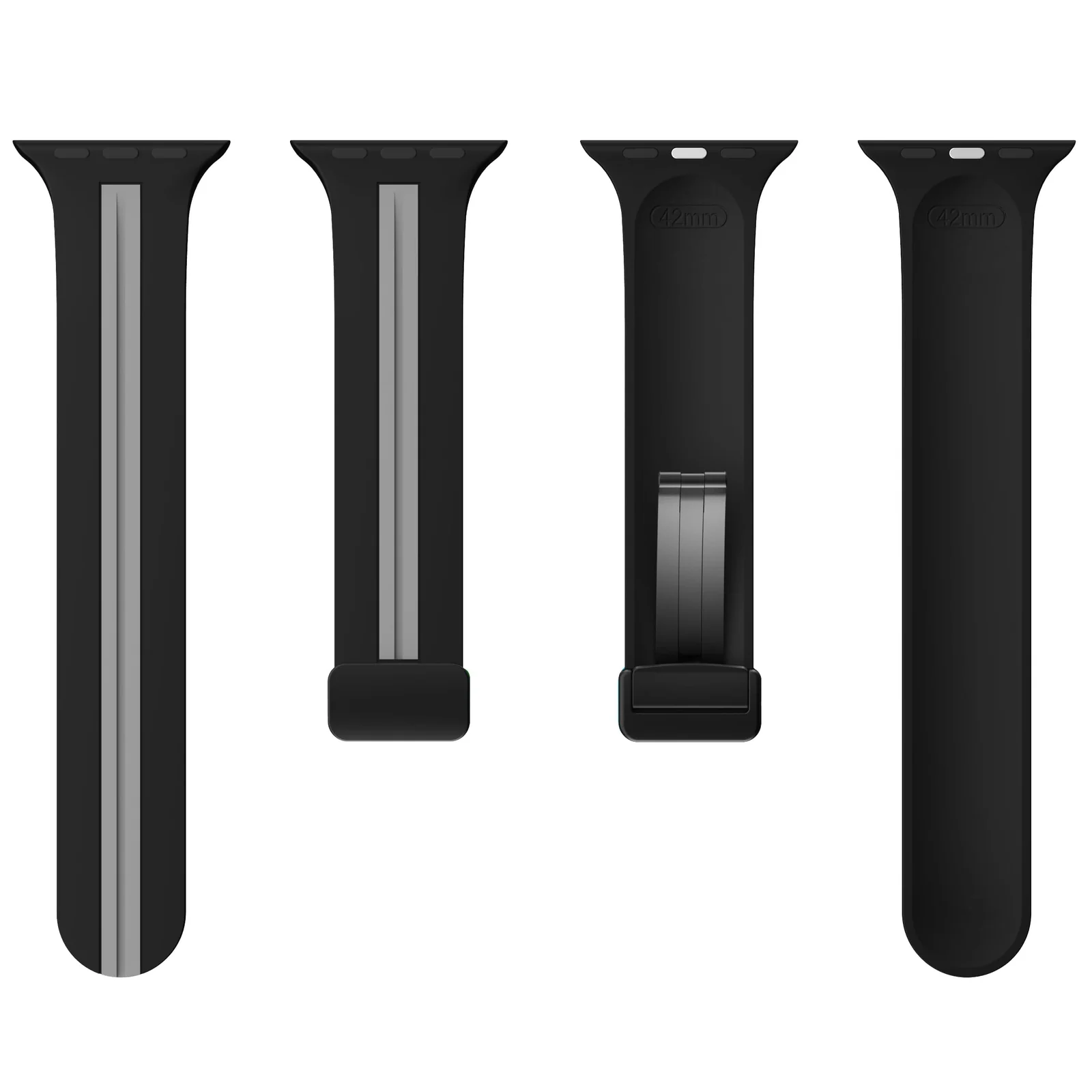 DL3 Mobilak Magnetic Strap for Apple Watch Band 49mm 45mm 44mm 41mm 40mm 38mm 42mm, Sport Silicone Replacement Wristband Strap for iwatch Series 9 8/7/6/5/4/3/2/SE (&, 38mm/40mm/41mm) - Black & Grey