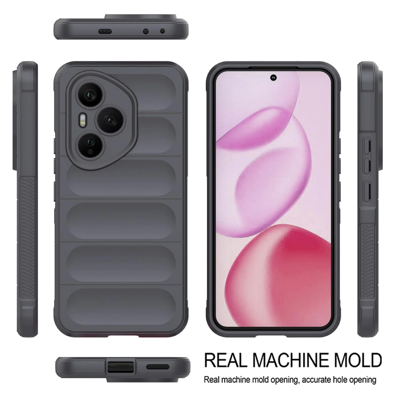 DL3 Mobilak Soft Silicone Protective Case for Honor 400 Pro 5G with Camera Protection and Shockproof Design - Dark Gray