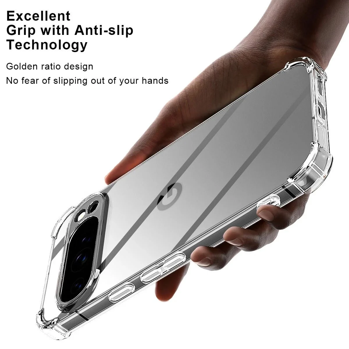 DL3 Mobilak Case Compatible with Google Pixel 10 Pro XL, Cover SiliconeTransparent TPU Gorilla Anti-shock Protector Camera Shockproof Corners - Clear