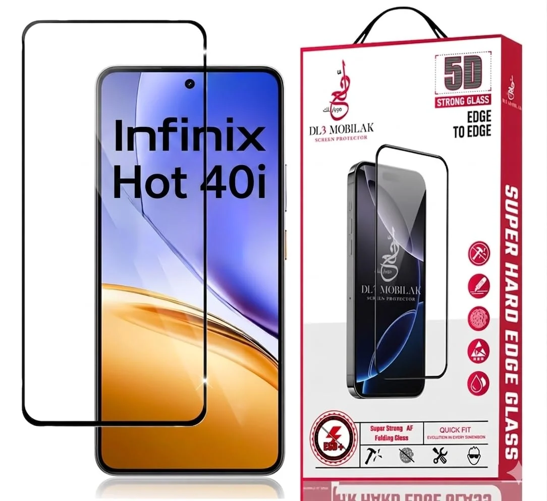 DL3 Mobilak for Infinix Hot 40i Tempered Glass Screen Protector, 9H Hardness Anti-Scratch Tempered Glass flim, Case Friendly, Anti-Scratch - Clear